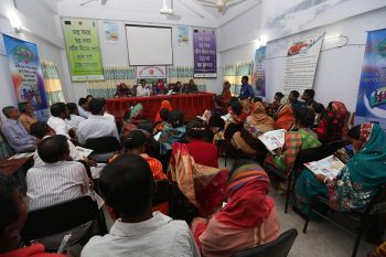 A Village Courts hearing session is going on at Santoshpur Union, Bagerhat