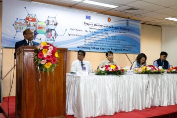 Honorable minister, Mr. MD. Tazul Islam MP, Ministry of Local Government, Rural Development and Cooperatives addressing in the Project Review and Reflection Workshop in Dhaka on 10 April 2019