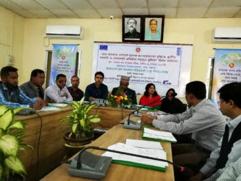 For developing massive awareness on village courts local representatives of various government institutions and non-government organizations share their suggestions during an outreach workshop. A total of, 200 outreach workshops were organized in the project working areas